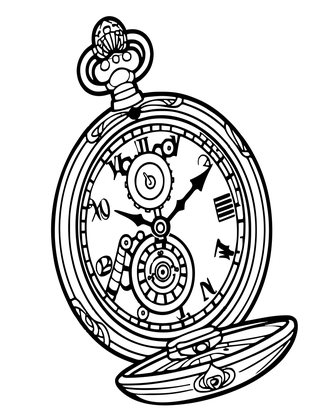 Pocket Watch - Free printable coloring page