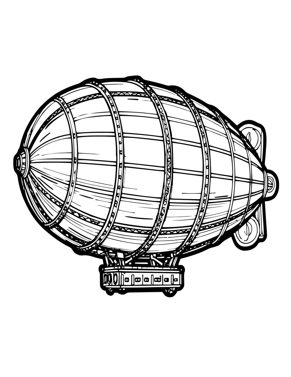 Grand Dirigible - free printable coloring page