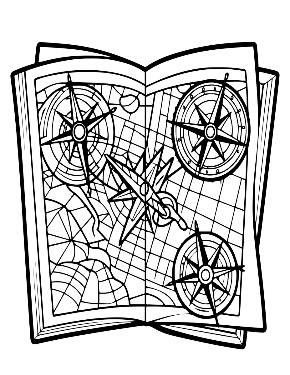 Airship Map - free printable coloring page