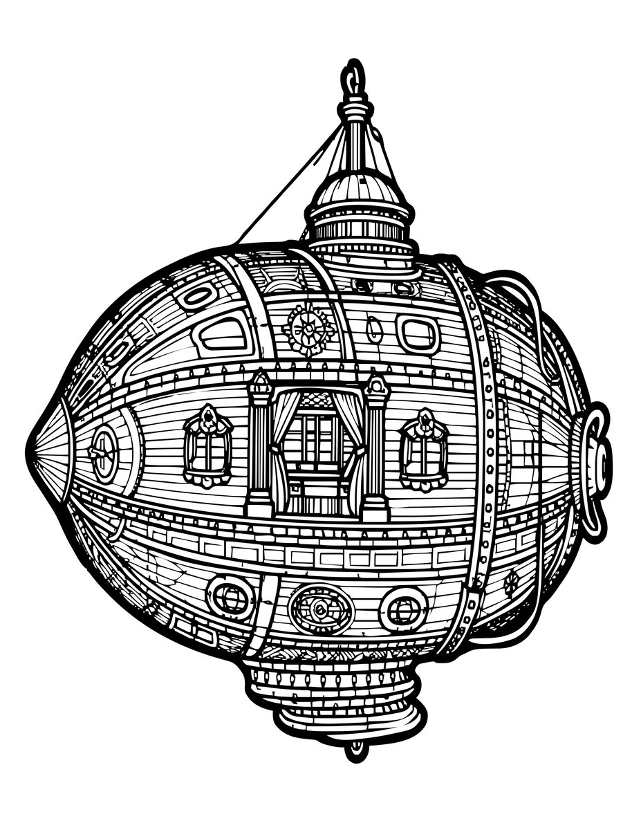 Luxury Cabin - free printable coloring page