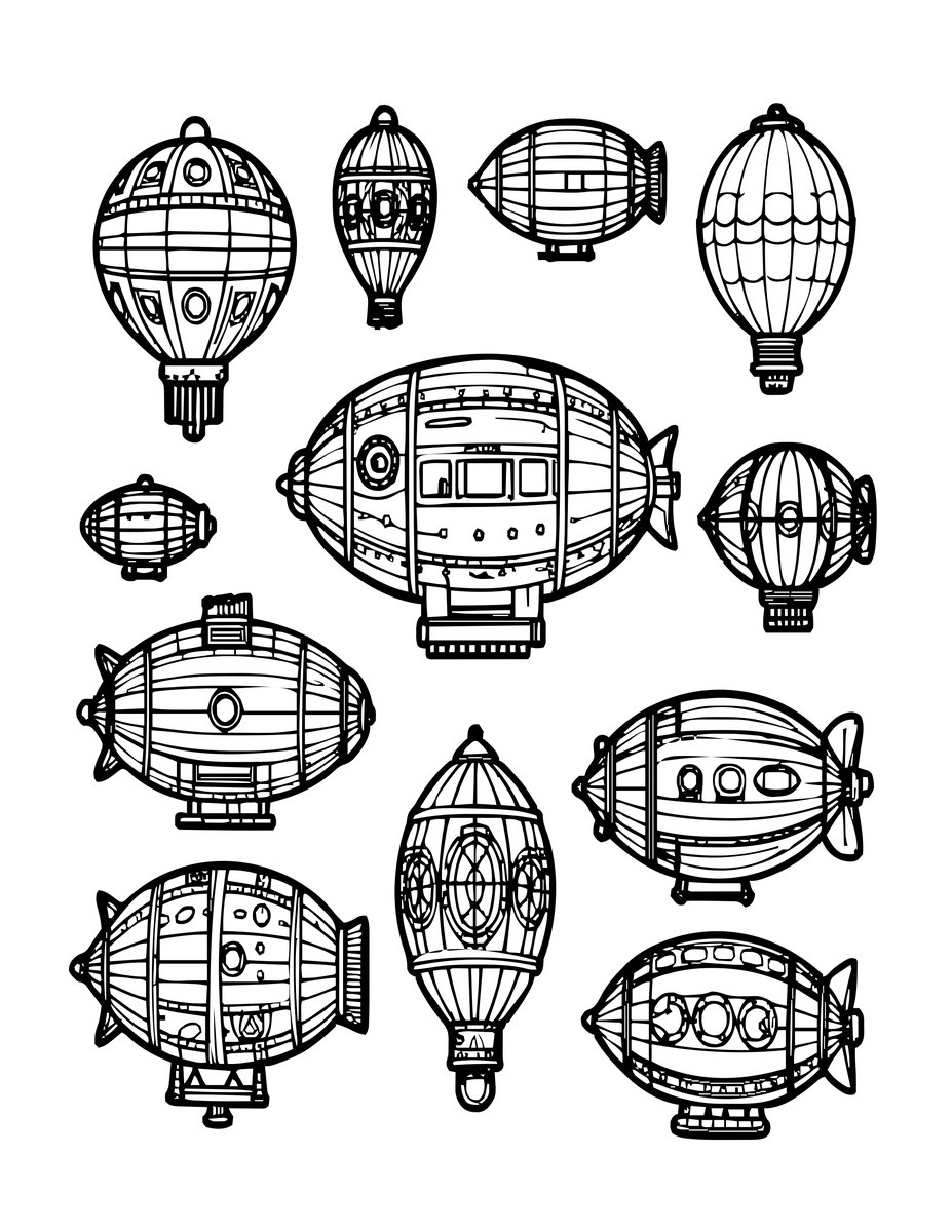 Airship Festival - free printable coloring page