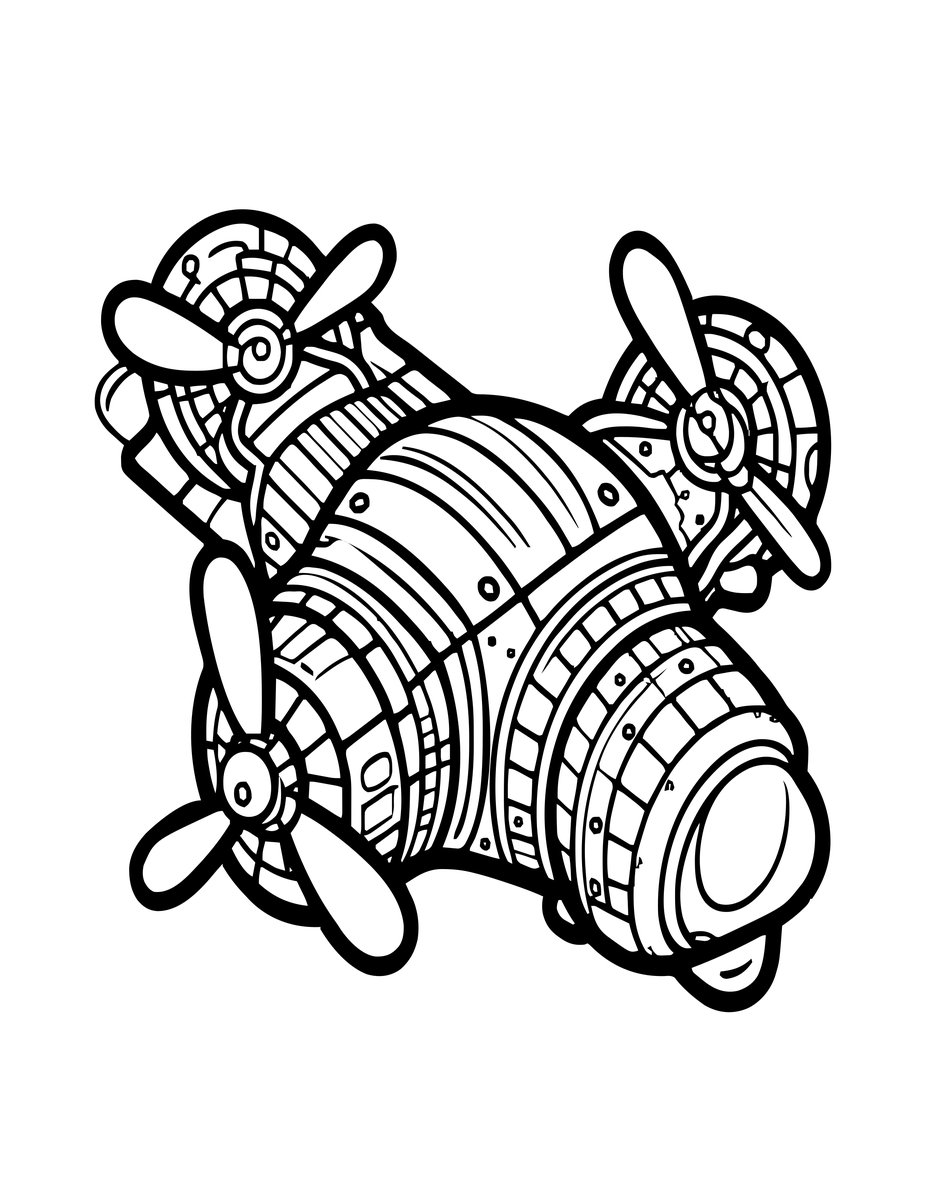 Miniature Airship - free printable coloring page