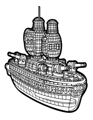 Armored Airship - Free printable coloring page