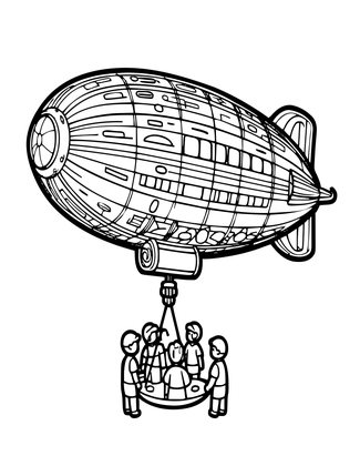 Rescue Airship - Free printable coloring page