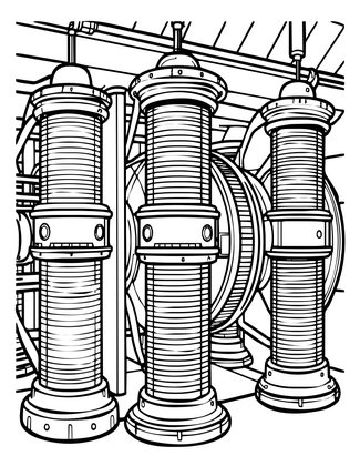 Engine Room - Free printable coloring page