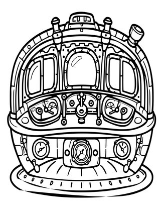 Airship Bridge - Free printable coloring page
