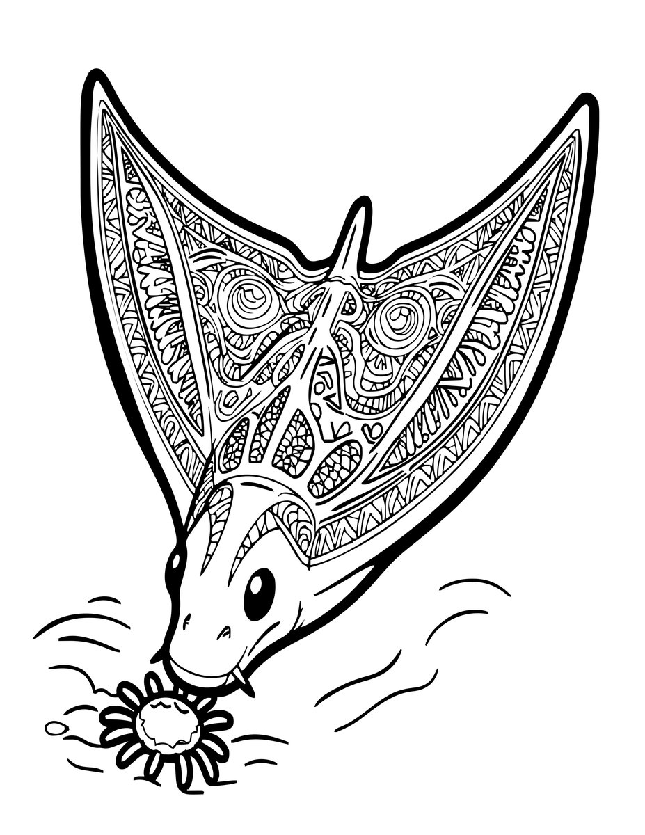 Bat Ray - free printable coloring page