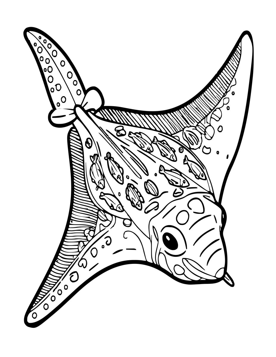 Manta Cleaning Station - free printable coloring page