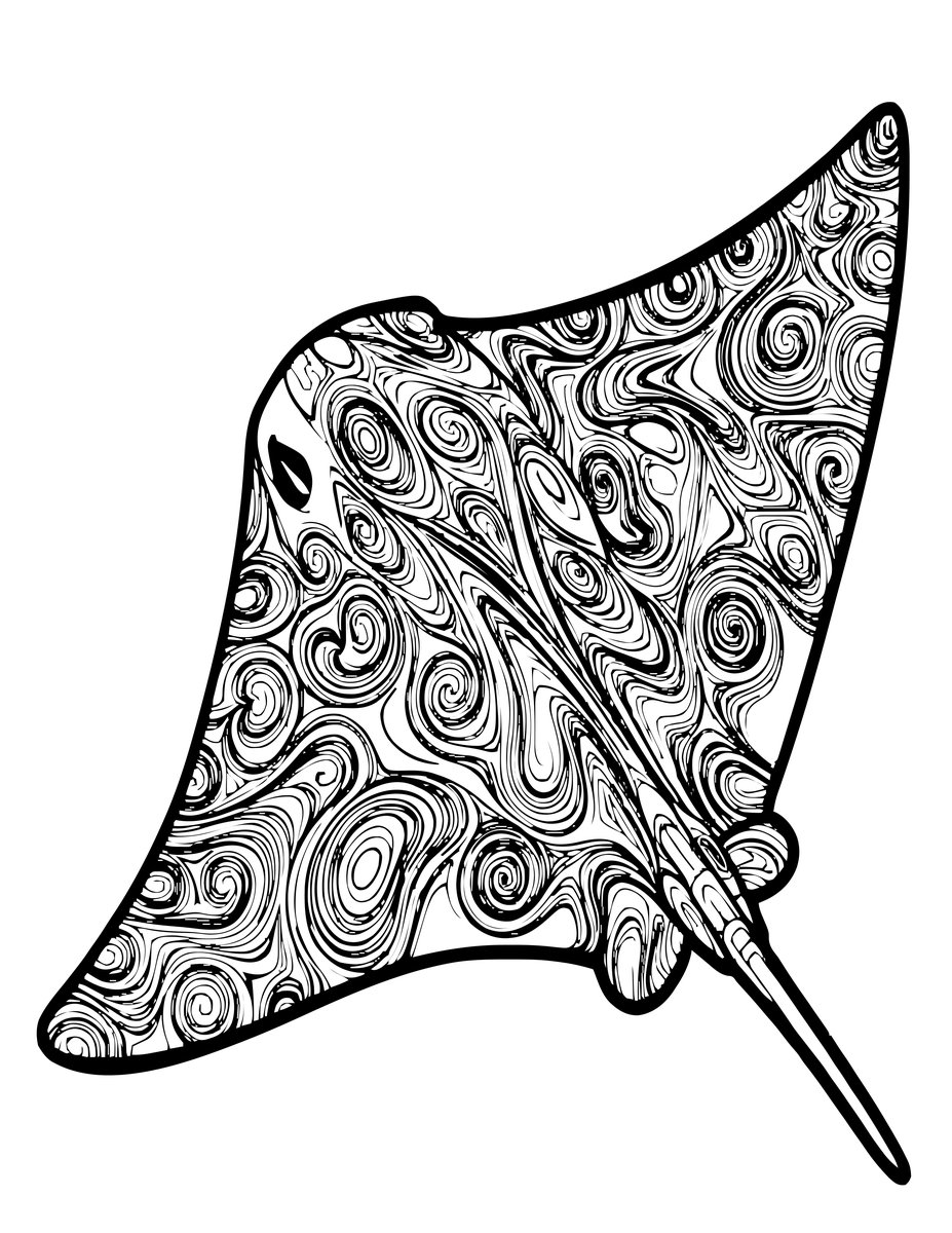 Marbled Ray - free printable coloring page