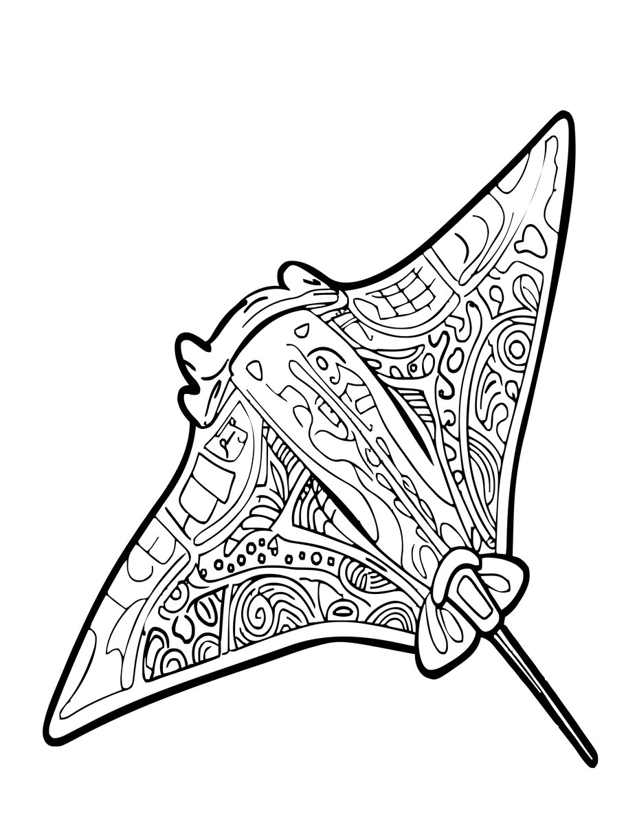 Manta at Sunset - free printable coloring page