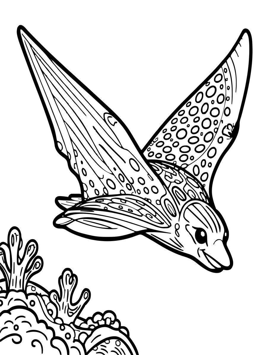 Eagle Ray - free printable coloring page