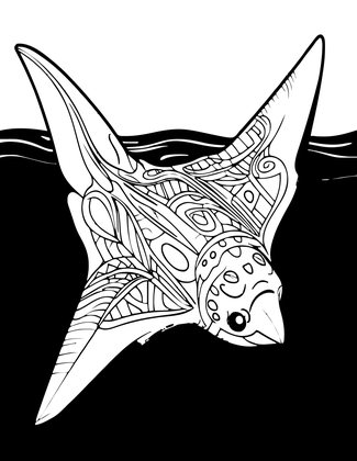 Manta Ray Flight - Free printable coloring page