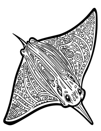 Spotted Ray Pattern - Free printable coloring page