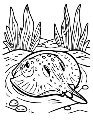 Round Stingray - Free printable coloring page