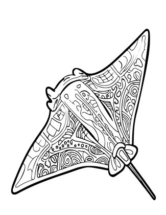 Manta at Sunset - Free printable coloring page