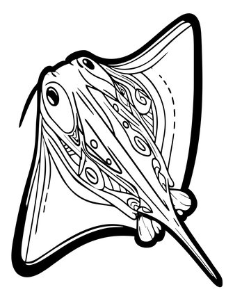 Stingray Barb Detail - Free printable coloring page