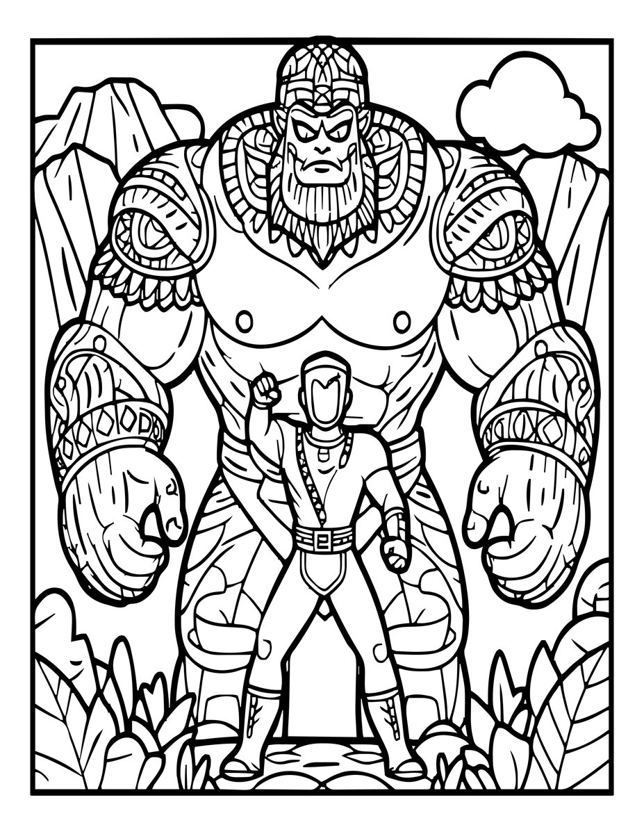 Hero Challenge - free printable coloring page