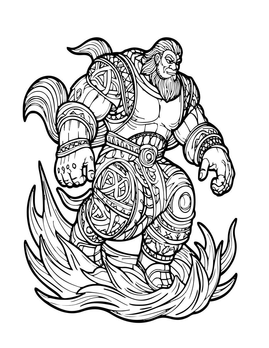 Wind Giant - free printable coloring page
