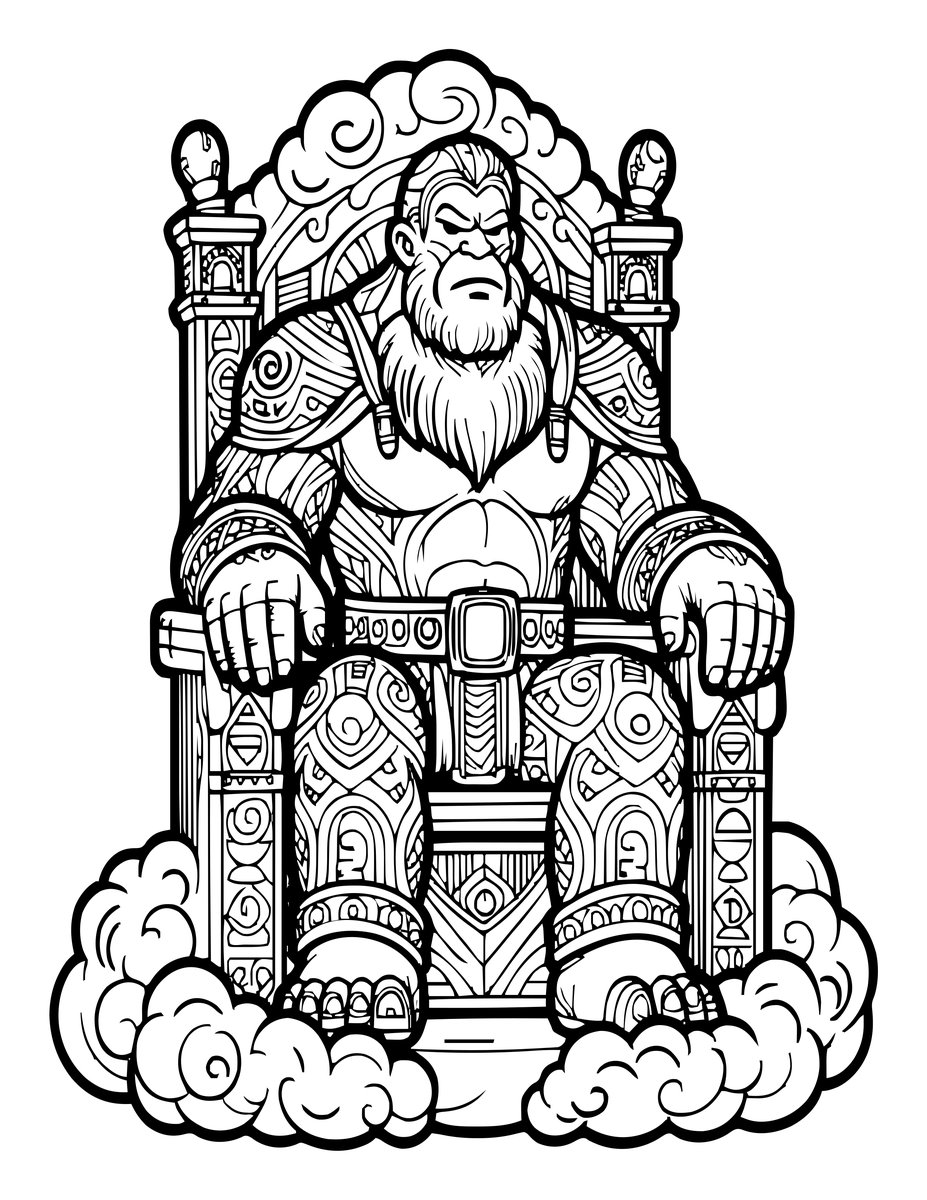 Cloud Throne - free printable coloring page