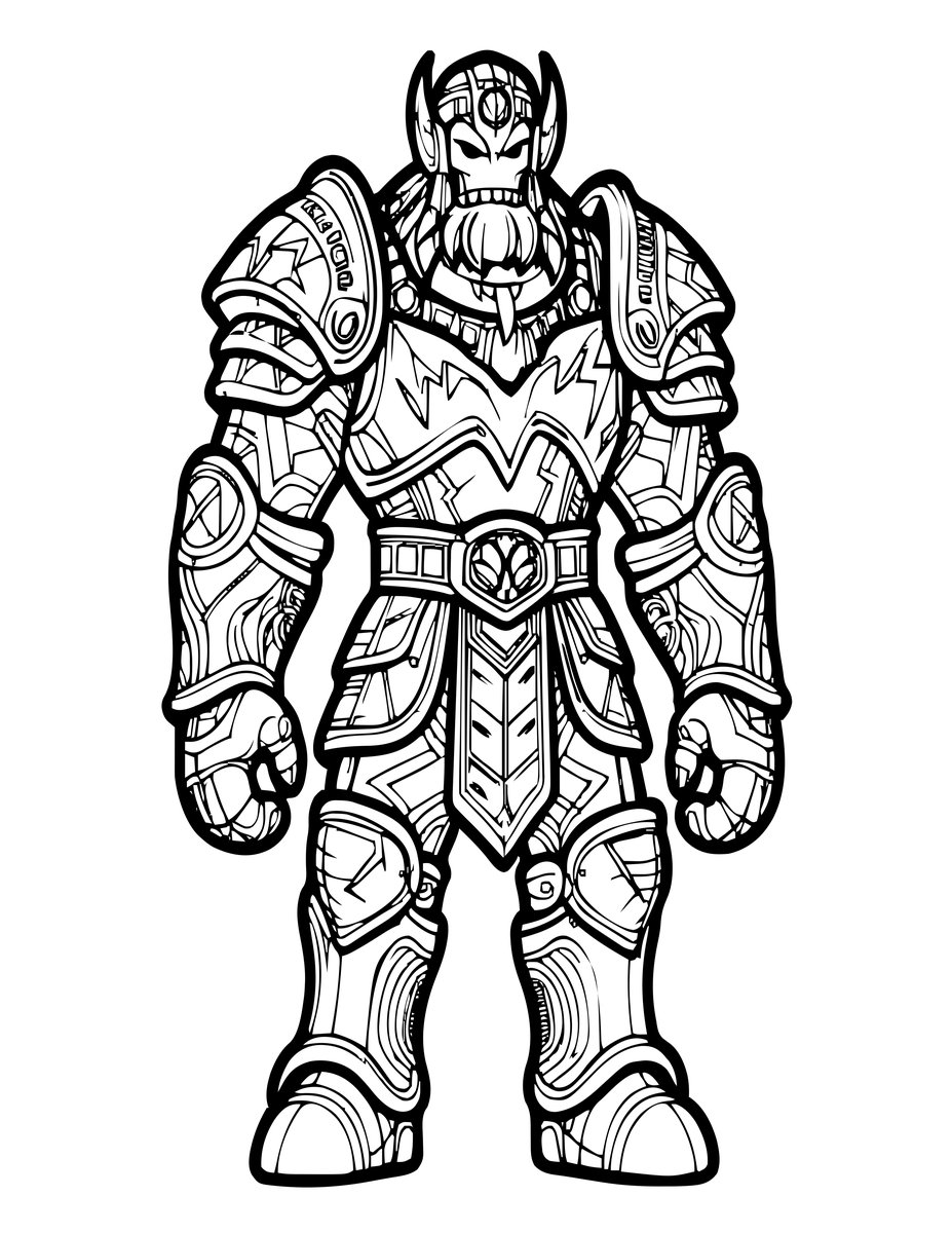 Electric Armor - free printable coloring page