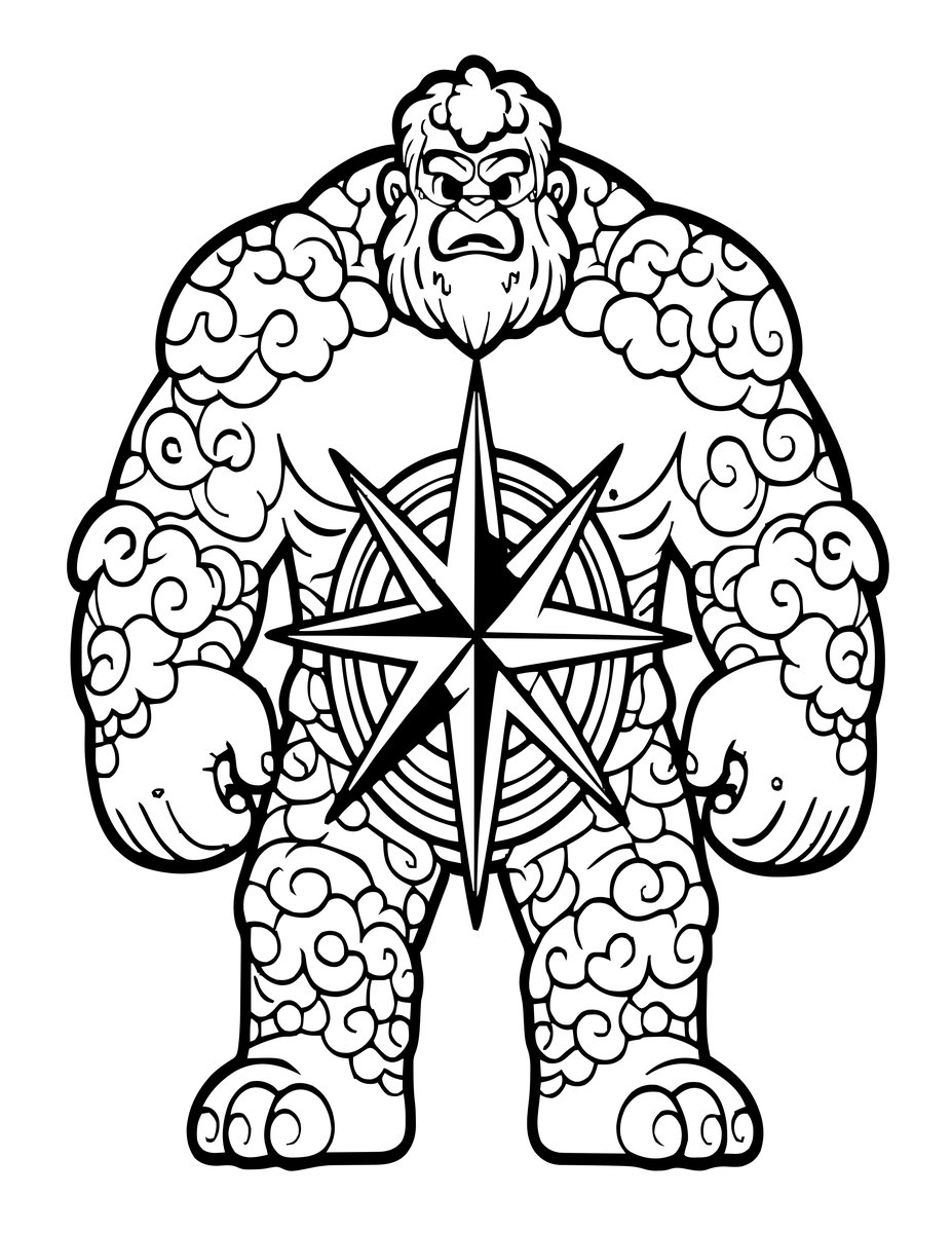 Giant's Compass - free printable coloring page
