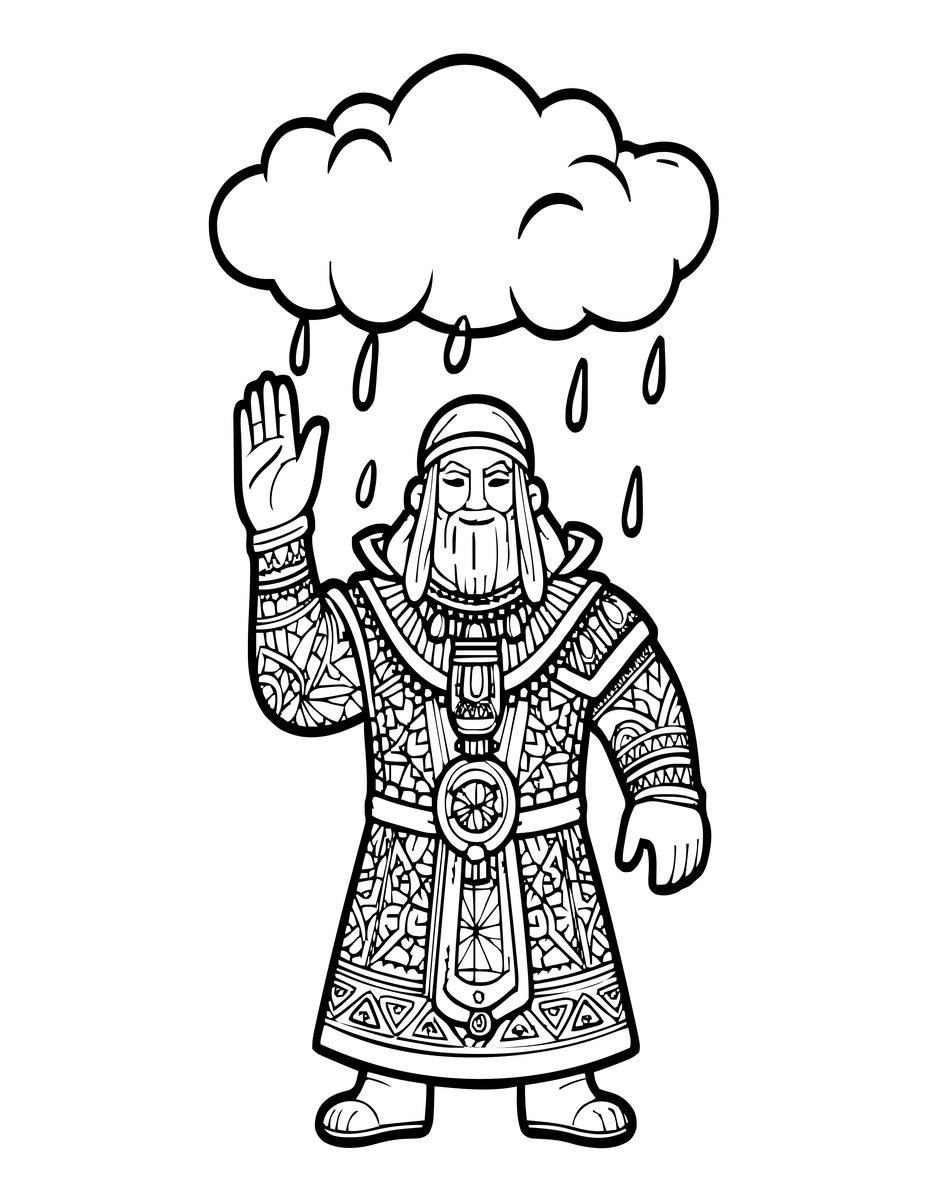 Storm Giant Shaman - free printable coloring page