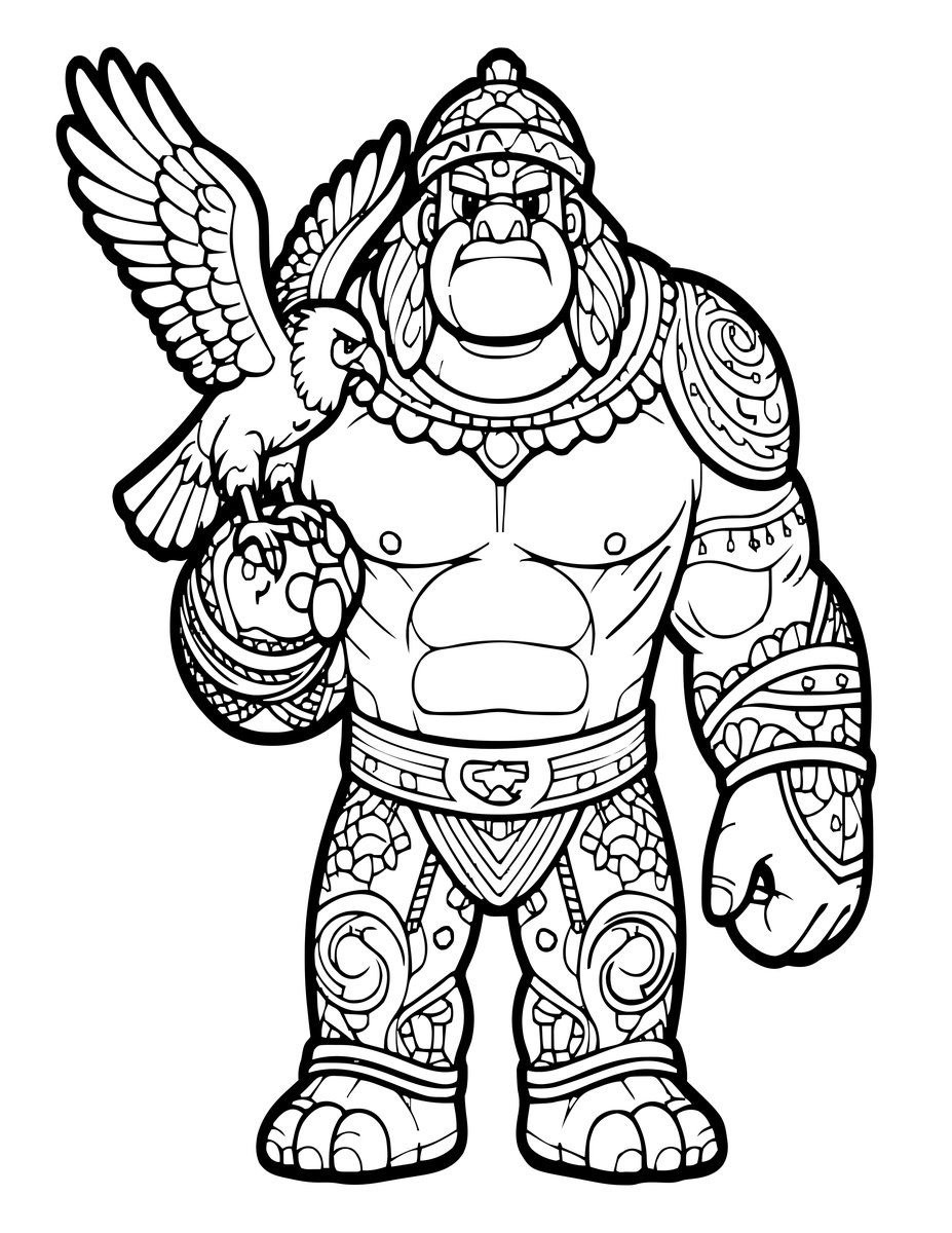 Giant's Pet - free printable coloring page