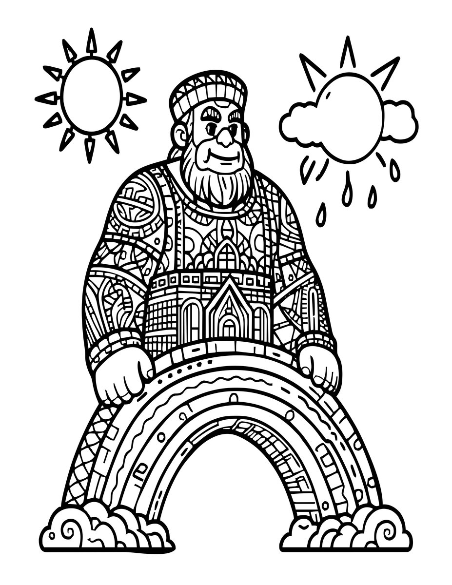 Rainbow Bridge - free printable coloring page