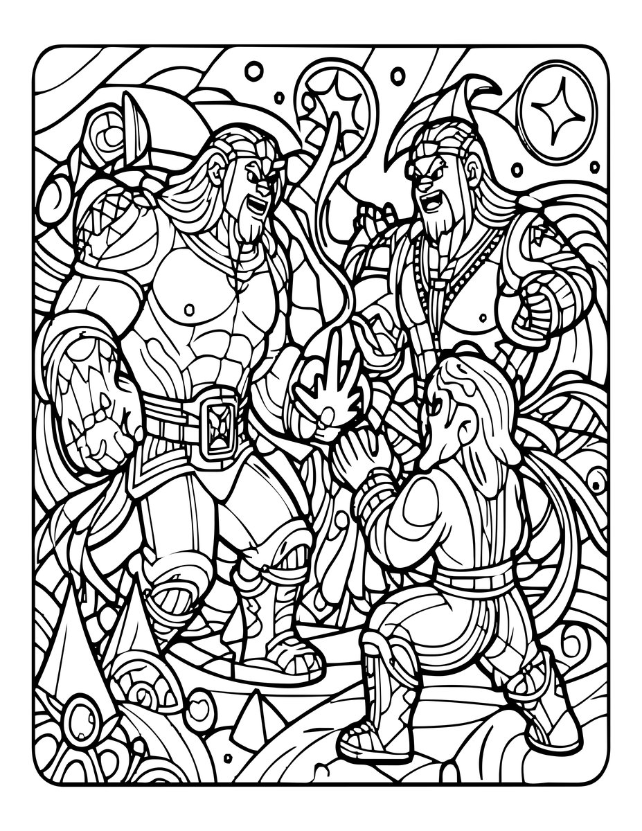 Frost and Storm Clash - free printable coloring page