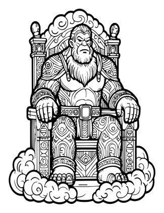 Cloud Throne - Free printable coloring page