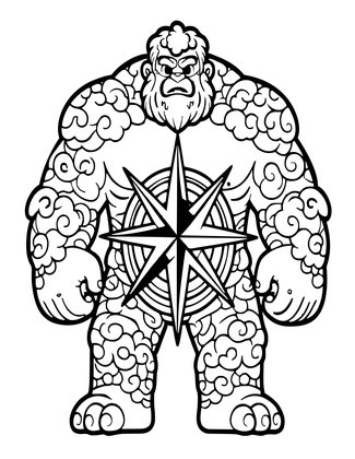 Giant's Compass - Free printable coloring page
