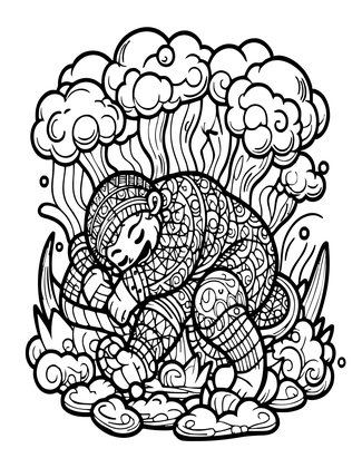 Storm Giant Slumber - Free printable coloring page