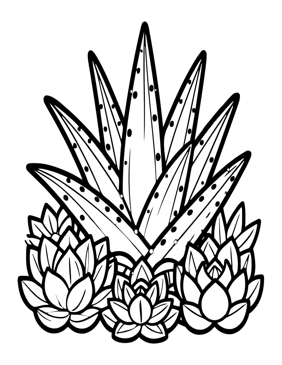 Aloe Vera Display - free printable coloring page