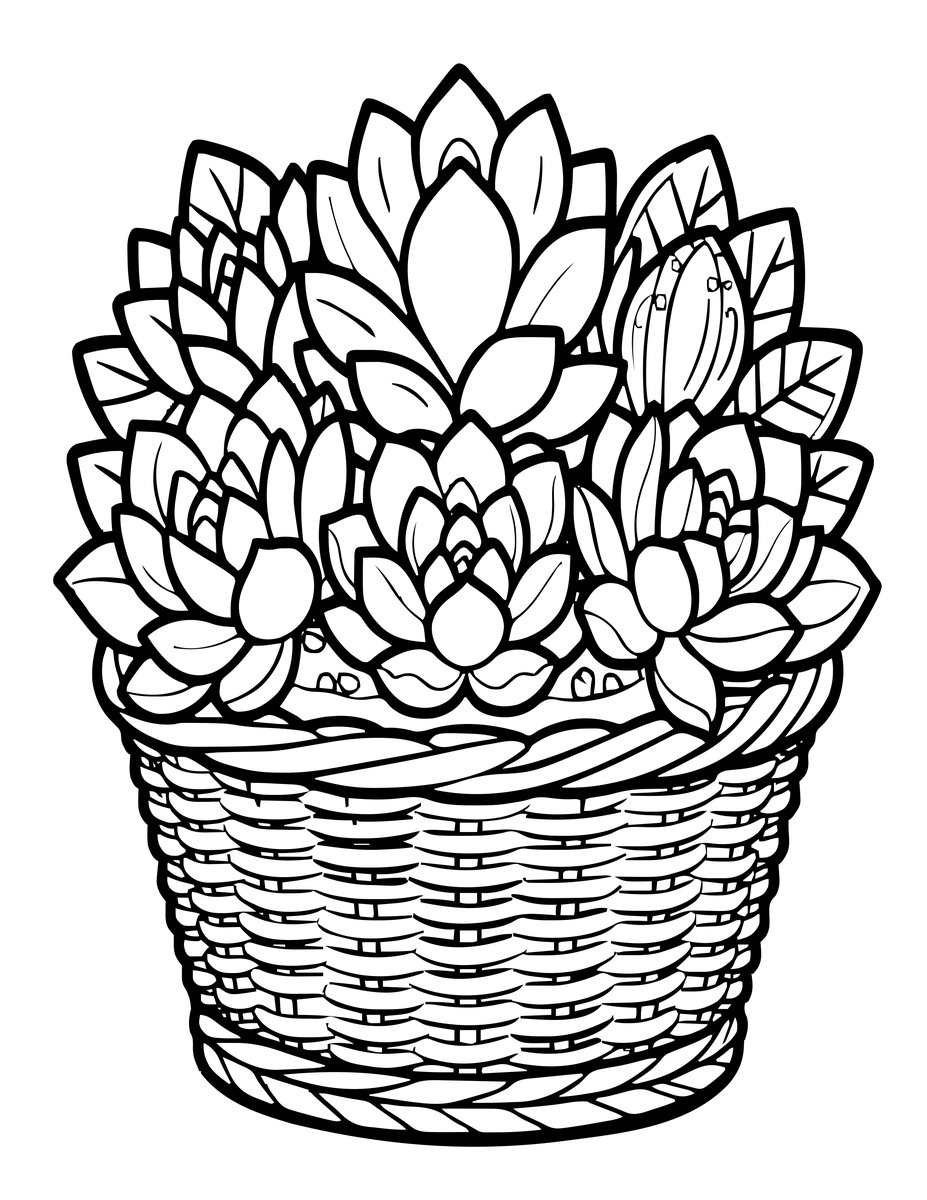 Basket Arrangement - free printable coloring page