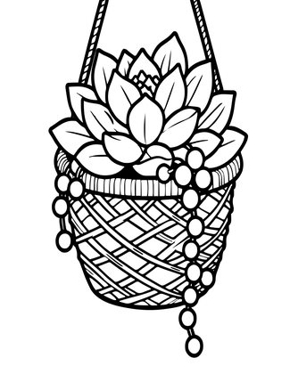 Hanging Basket - Free printable coloring page