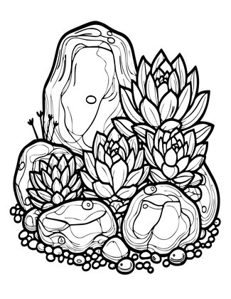Outdoor Rock Garden - Free printable coloring page