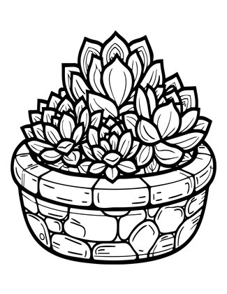 Stone Trough Garden - Free printable coloring page