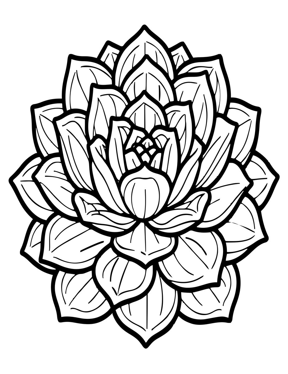 Echeveria Rosette - free printable coloring page