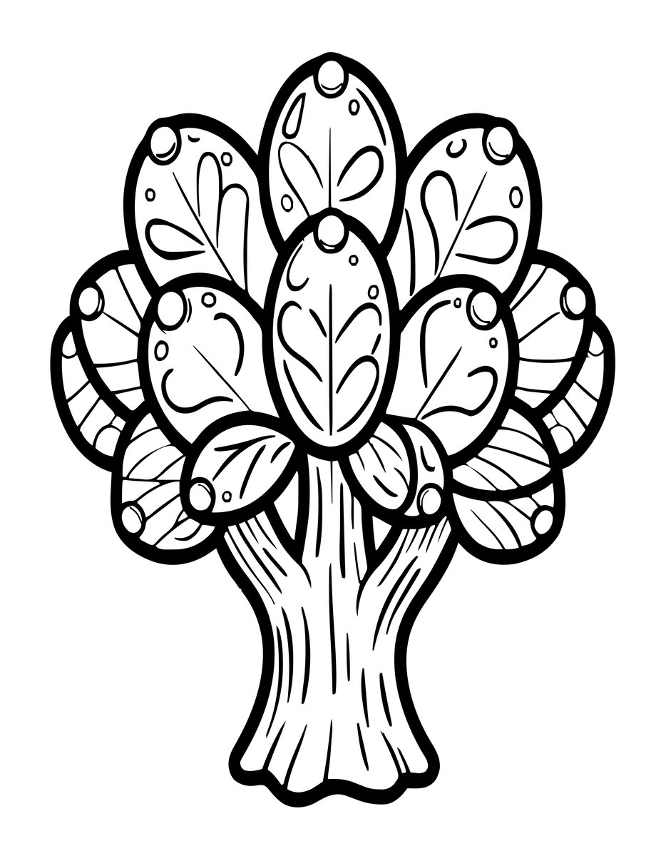Jade Plant - free printable coloring page