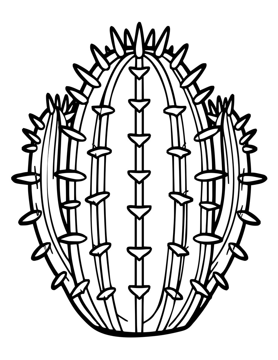 Fishhook Cactus - free printable coloring page