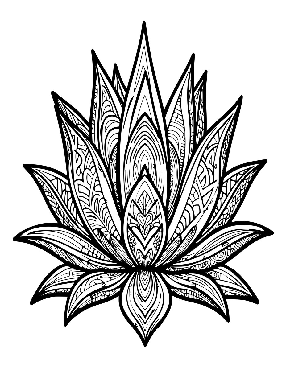 Agave Plant - free printable coloring page