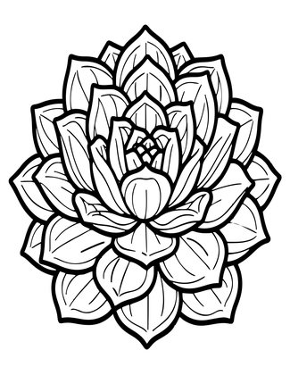 Echeveria Rosette - Free printable coloring page