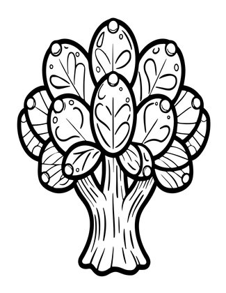Jade Plant - Free printable coloring page