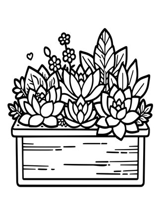 Desert Window Box - Free printable coloring page