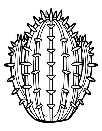 Fishhook Cactus - Free printable coloring page