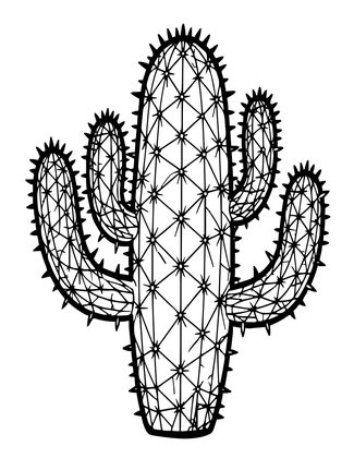 Cholla Cactus - Free printable coloring page