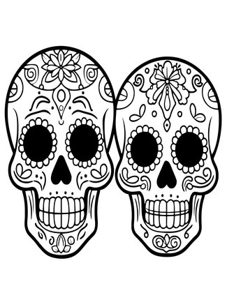 Sugar Skull Couple - Free printable coloring page