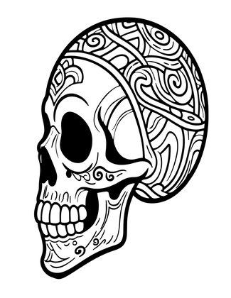 Sugar Skull Profile - Free printable coloring page