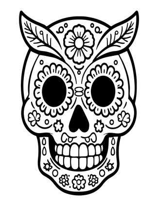 Sugar Skull Owl - Free printable coloring page