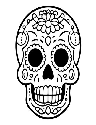 Child's Sugar Skull - Free printable coloring page